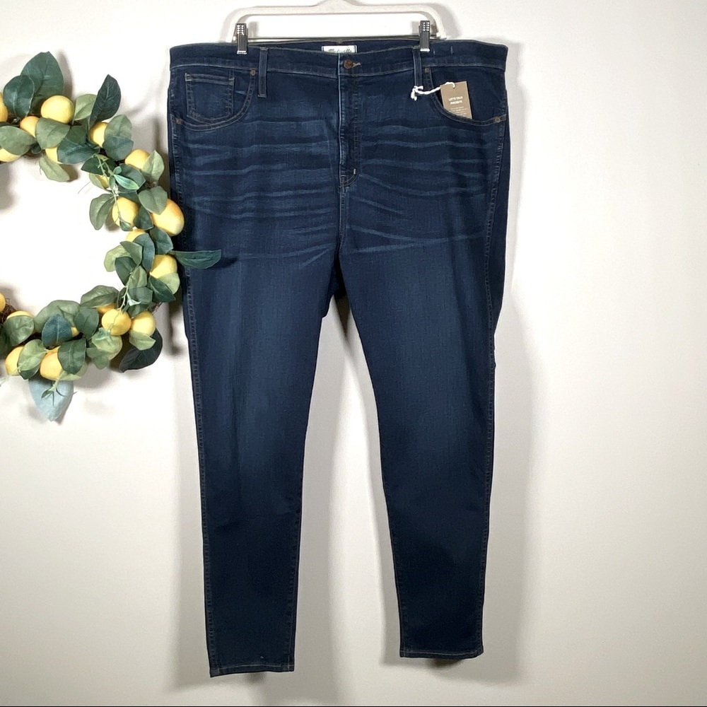 W 37 MADEWELL 10” High-Rise Skinny Dark Wash Plus size W 37 New
